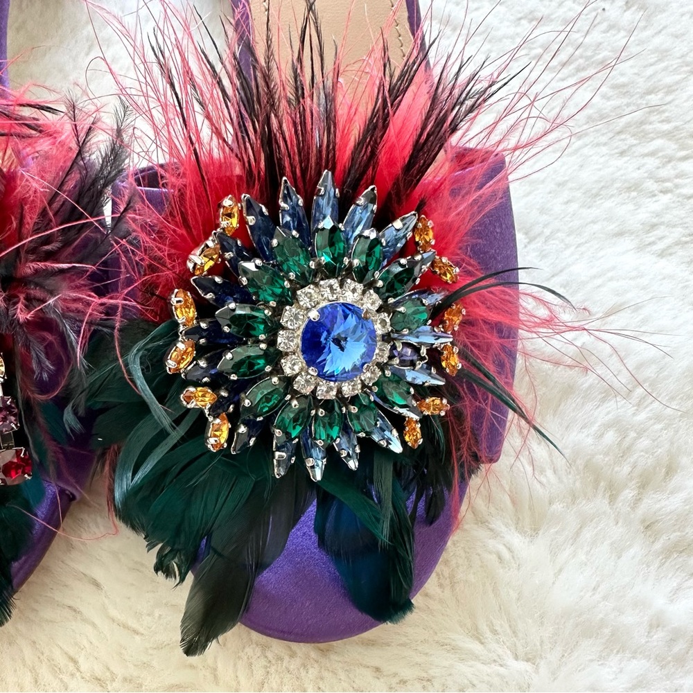 New!!! Miu Miu Heel Slides Size 37 Eu - image 3